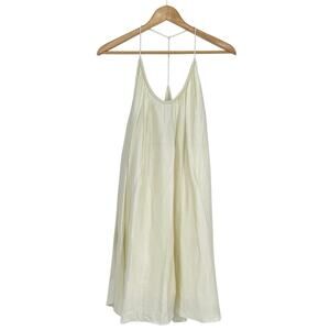 NWT‎ & Other Stories Cream Satin Mini Dress Size Large Minimalist Euro Summer